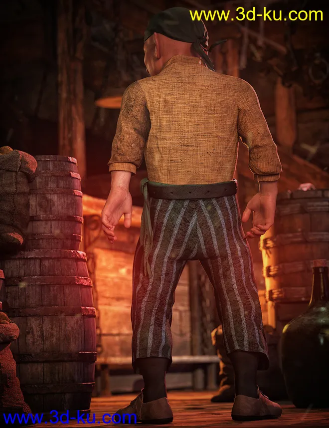 dForce Bilge Salt Outfit for Genesis 8 Male(s)模型的图片5