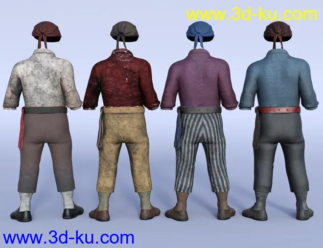 dForce Bilge Salt Outfit Textures模型的图片3