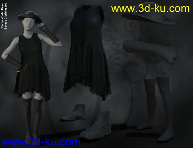 dForce Boho Days Outfit Textures模型的图片6