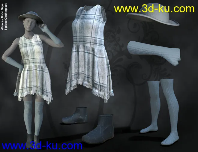 dForce Boho Days Outfit Textures模型的图片7