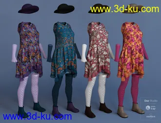 3D打印模型dForce Boho Days Outfit Textures Set的图片