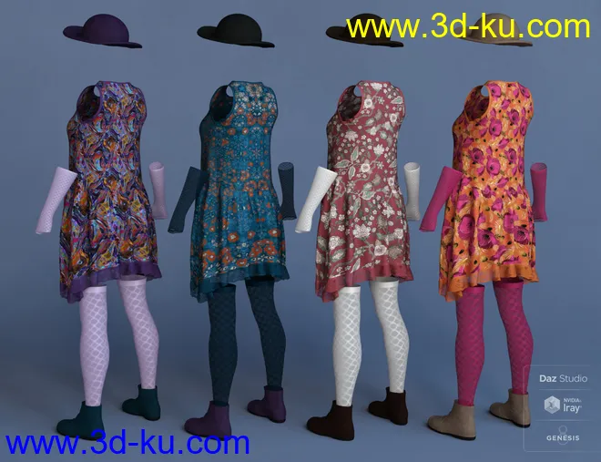 dForce Boho Days Outfit Textures Set模型的图片7