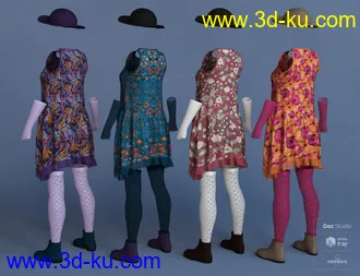 3D打印模型dForce Boho Days Outfit Textures Set的图片
