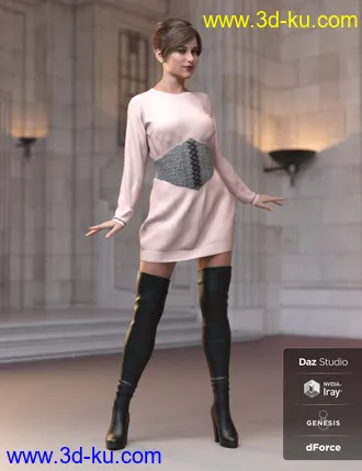 3D打印模型dForce Bustier Dress Outfit for Genesis 8 Female(s)的图片