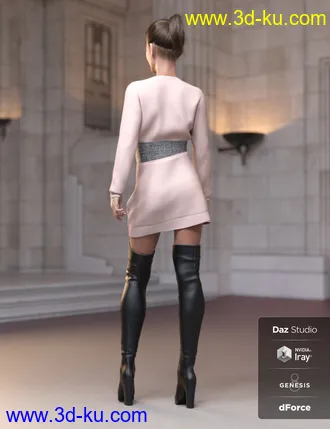 3D打印模型dForce Bustier Dress Outfit for Genesis 8 Female(s)的图片