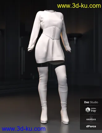 3D打印模型dForce Bustier Dress Outfit for Genesis 8 Female(s)的图片