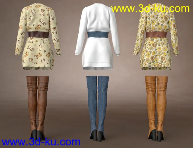 dForce Bustier Dress Outfit Textures模型的图片8