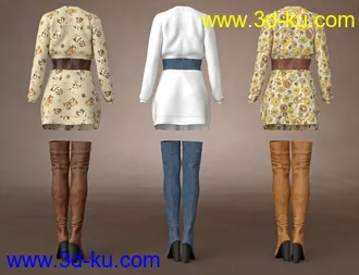 3D打印模型dForce Bustier Dress Outfit Textures的图片
