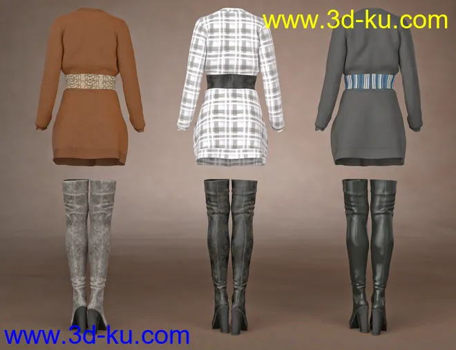 dForce Bustier Dress Outfit Textures模型的图片9