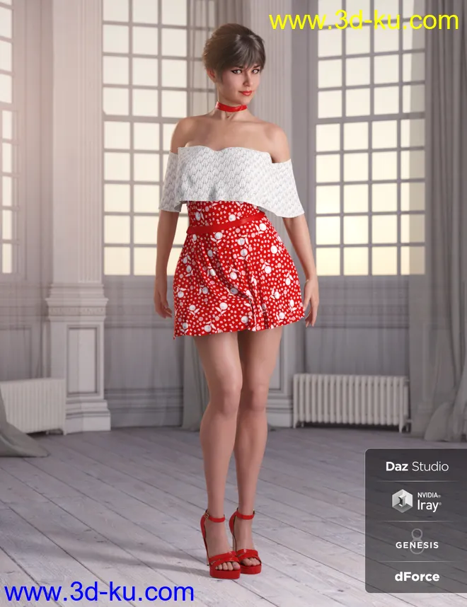 dForce Candy Kisses Outfit for Genesis 8 Female(s)模型的图片1