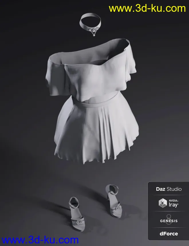 dForce Candy Kisses Outfit for Genesis 8 Female(s)模型的图片3