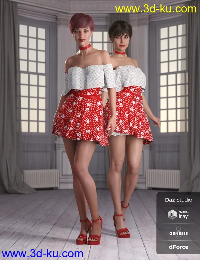 dForce Candy Kisses Outfit for Genesis 8 Female(s)模型的图片4