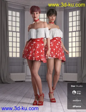 3D打印模型dForce Candy Kisses Outfit for Genesis 8 Female(s)的图片
