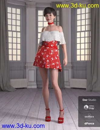 3D打印模型dForce Candy Kisses Outfit for Genesis 8 Female(s)的图片