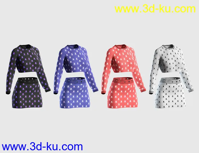 dForce Casual Crop Outfit Textures模型的图片3
