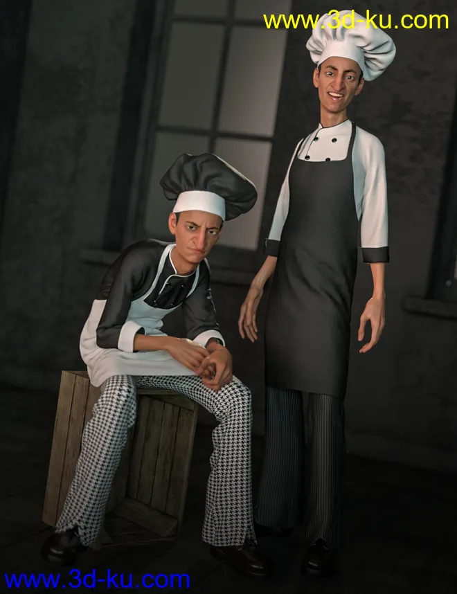 dForce Chef Outfit and Hair for Genesis 8 Male(s)模型的图片1