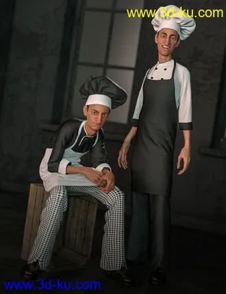 3D打印模型dForce Chef Outfit and Hair for Genesis 8 Male(s)的图片