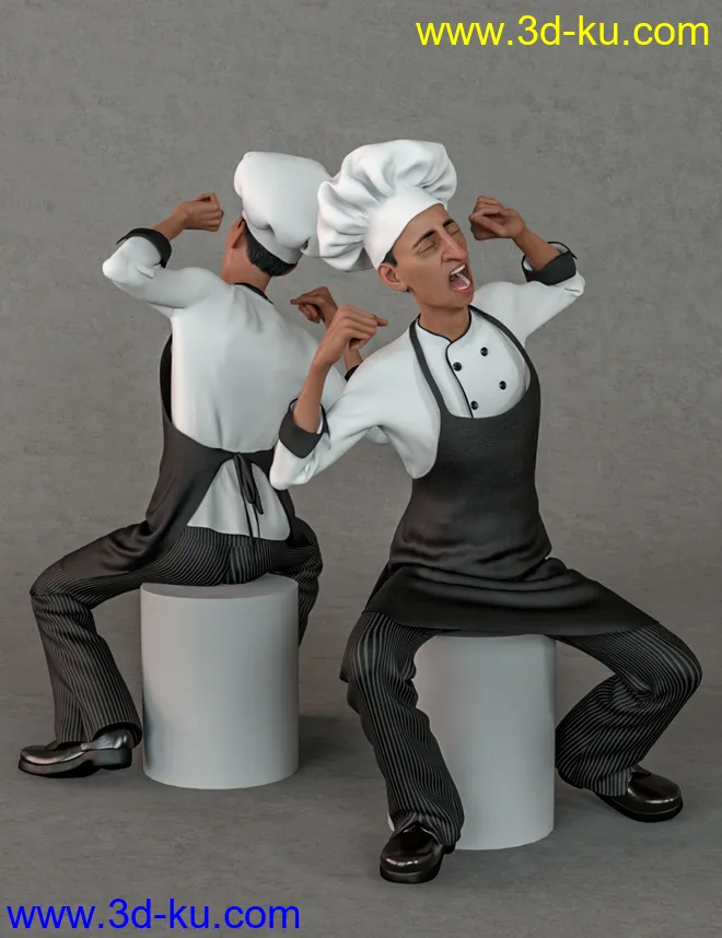 dForce Chef Outfit and Hair for Genesis 8 Male(s)模型的图片2