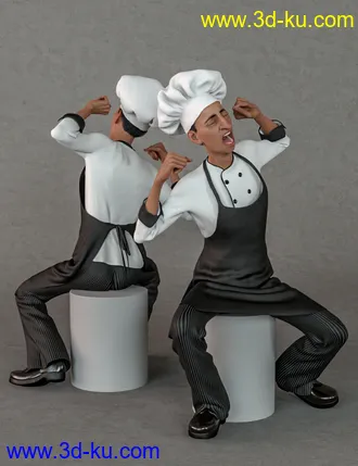 3D打印模型dForce Chef Outfit and Hair for Genesis 8 Male(s)的图片