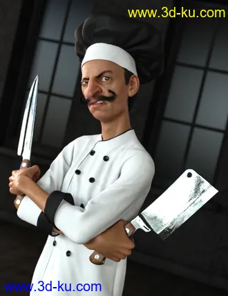 3D打印模型dForce Chef Outfit and Hair for Genesis 8 Male(s)的图片
