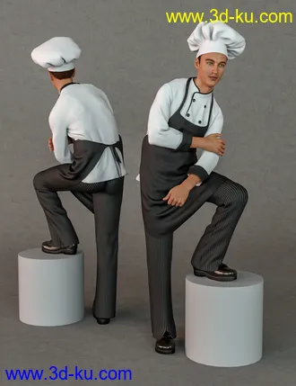 3D打印模型dForce Chef Outfit and Hair for Genesis 8 Male(s)的图片