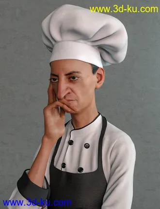3D打印模型dForce Chef Outfit and Hair for Genesis 8 Male(s)的图片