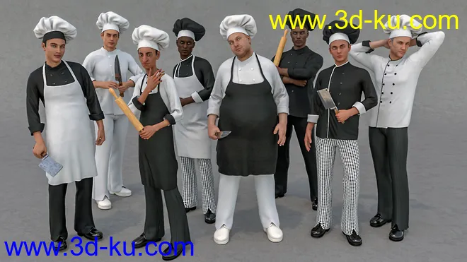 dForce Chef Outfit and Hair for Genesis 8 Male(s)模型的图片6