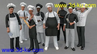 3D打印模型dForce Chef Outfit and Hair for Genesis 8 Male(s)的图片