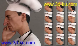 3D打印模型dForce Chef Outfit and Hair for Genesis 8 Male(s)的图片