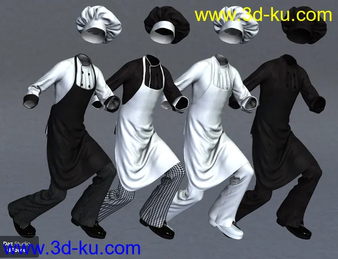 dForce Chef Outfit and Hair for Genesis 8 Male(s)模型的图片11