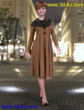 3D打印模型dForce Chilly Day Coat-Dress Outfit for Genesis 8 Female(s)的图片