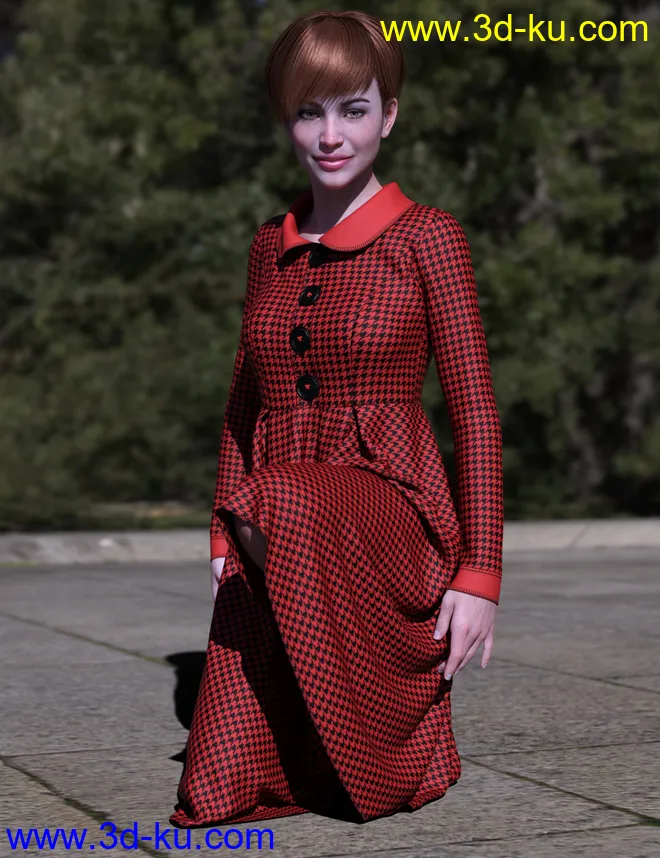 dForce Chilly Day Coat-Dress Outfit for Genesis 8 Female(s)模型的图片2