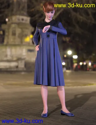 3D打印模型dForce Chilly Day Coat-Dress Outfit for Genesis 8 Female(s)的图片