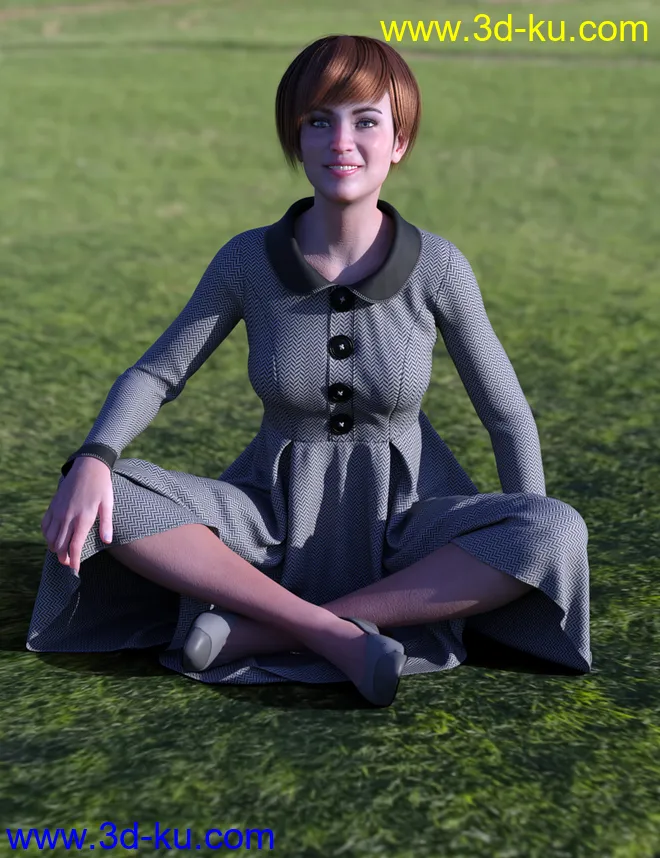 dForce Chilly Day Coat-Dress Outfit for Genesis 8 Female(s)模型的图片5