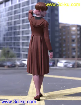 3D打印模型dForce Chilly Day Coat-Dress Outfit for Genesis 8 Female(s)的图片