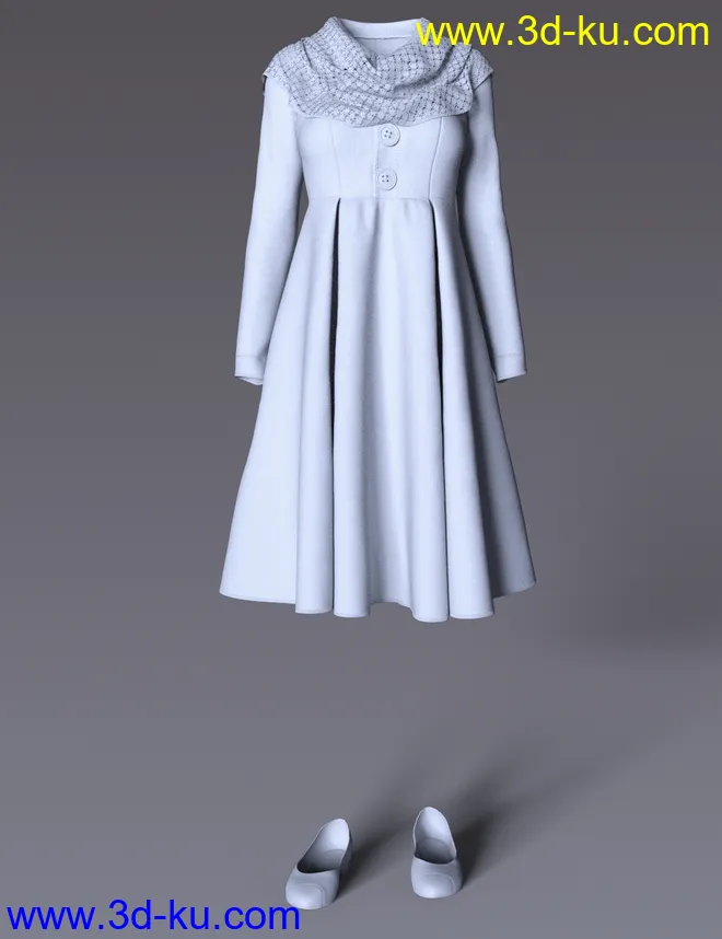 dForce Chilly Day Coat-Dress Outfit for Genesis 8 Female(s)模型的图片7