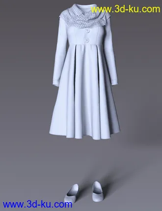 3D打印模型dForce Chilly Day Coat-Dress Outfit for Genesis 8 Female(s)的图片