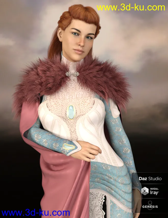 dForce Classic Fur Cape for Genesis 8模型的图片4