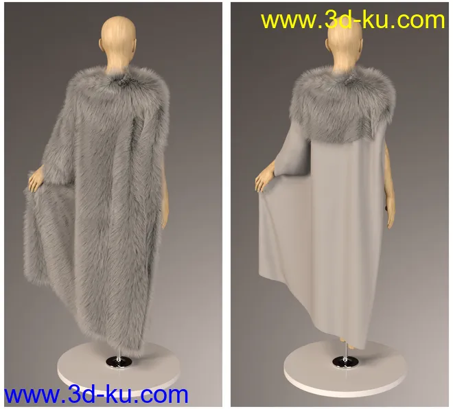 dForce Classic Fur Cape for Genesis 8模型的图片12