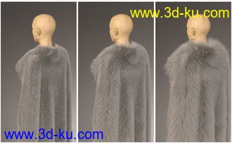 3D打印模型dForce Classic Fur Cape for Genesis 8的图片