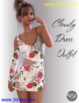 3D打印模型dForce Claudy Candy Dress for Genesis 8 Female(s)的图片