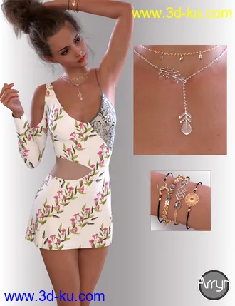 3D打印模型dForce Claudy Candy Dress for Genesis 8 Female(s)的图片