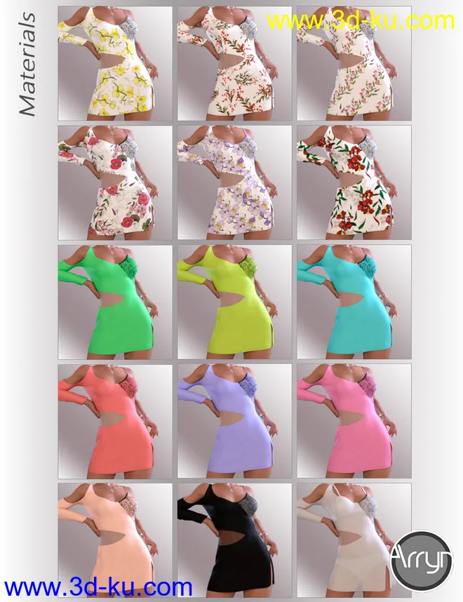 dForce Claudy Candy Dress for Genesis 8 Female(s)模型的图片6