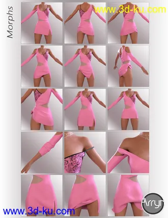 3D打印模型dForce Claudy Candy Dress for Genesis 8 Female(s)的图片
