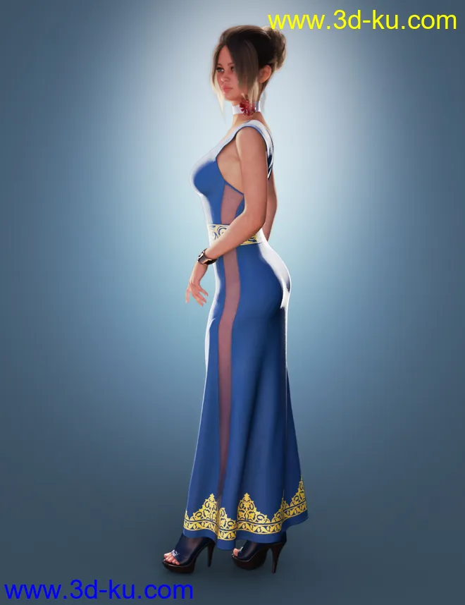 dForce COG Evening Dress for Genesis 8 Female(s)模型的图片2