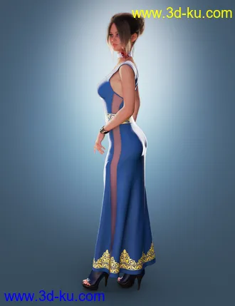 3D打印模型dForce COG Evening Dress for Genesis 8 Female(s)的图片