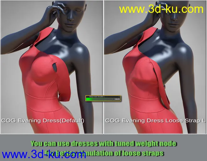 dForce COG Evening Dress for Genesis 8 Female(s)模型的图片7