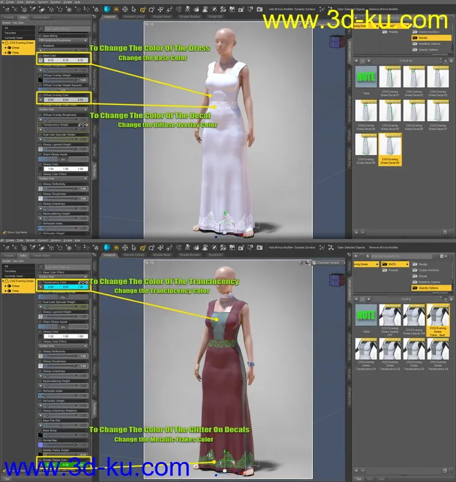 dForce COG Evening Dress for Genesis 8 Female(s)模型的图片9