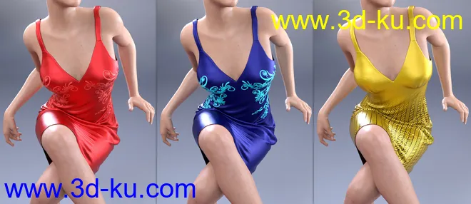 dForce COG Gown for Genesis 8 Females模型的图片4