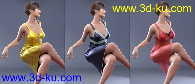 dForce COG Gown for Genesis 8 Females模型的图片6